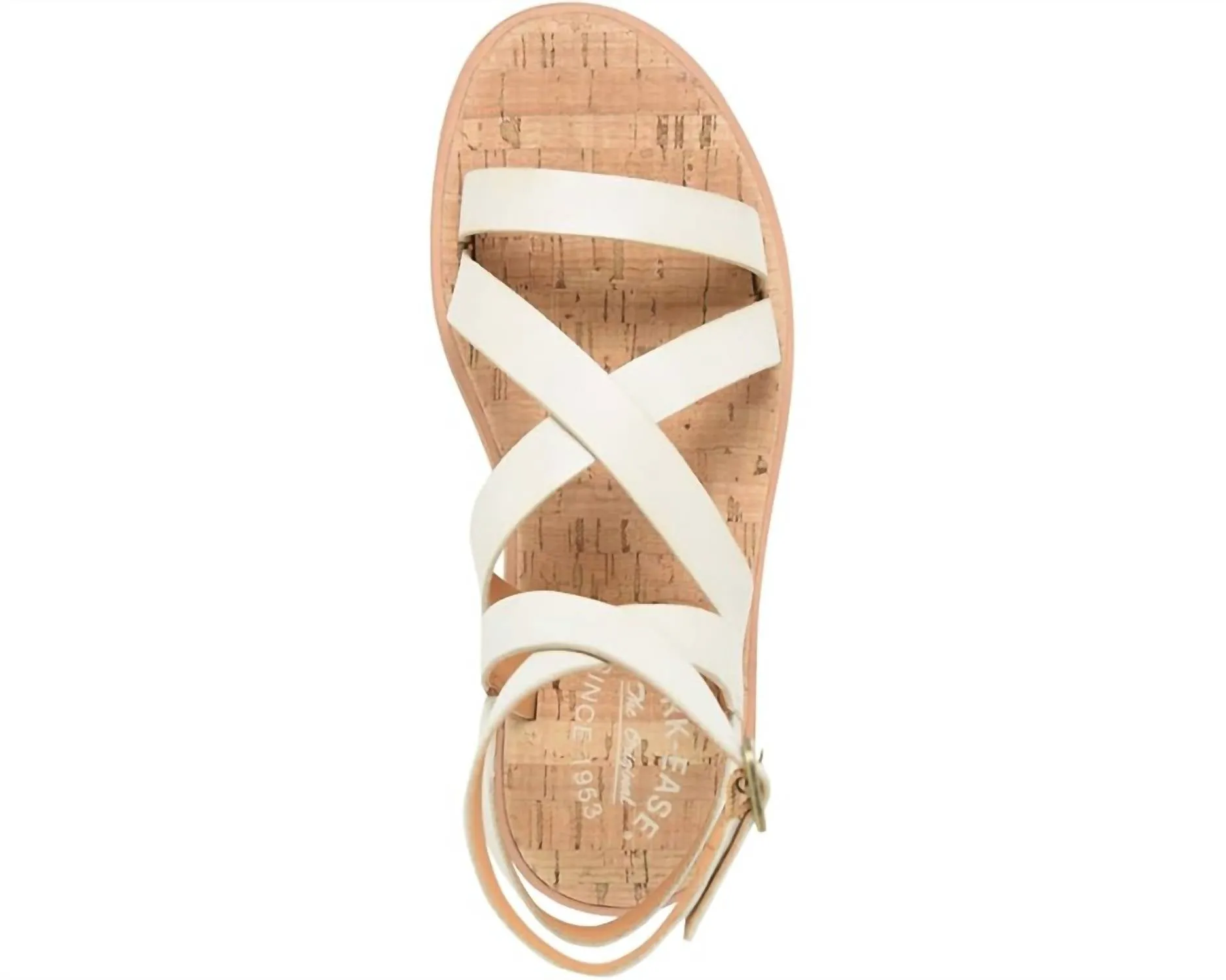 Women's Bryleigh Flat Sandal In Cream Leather