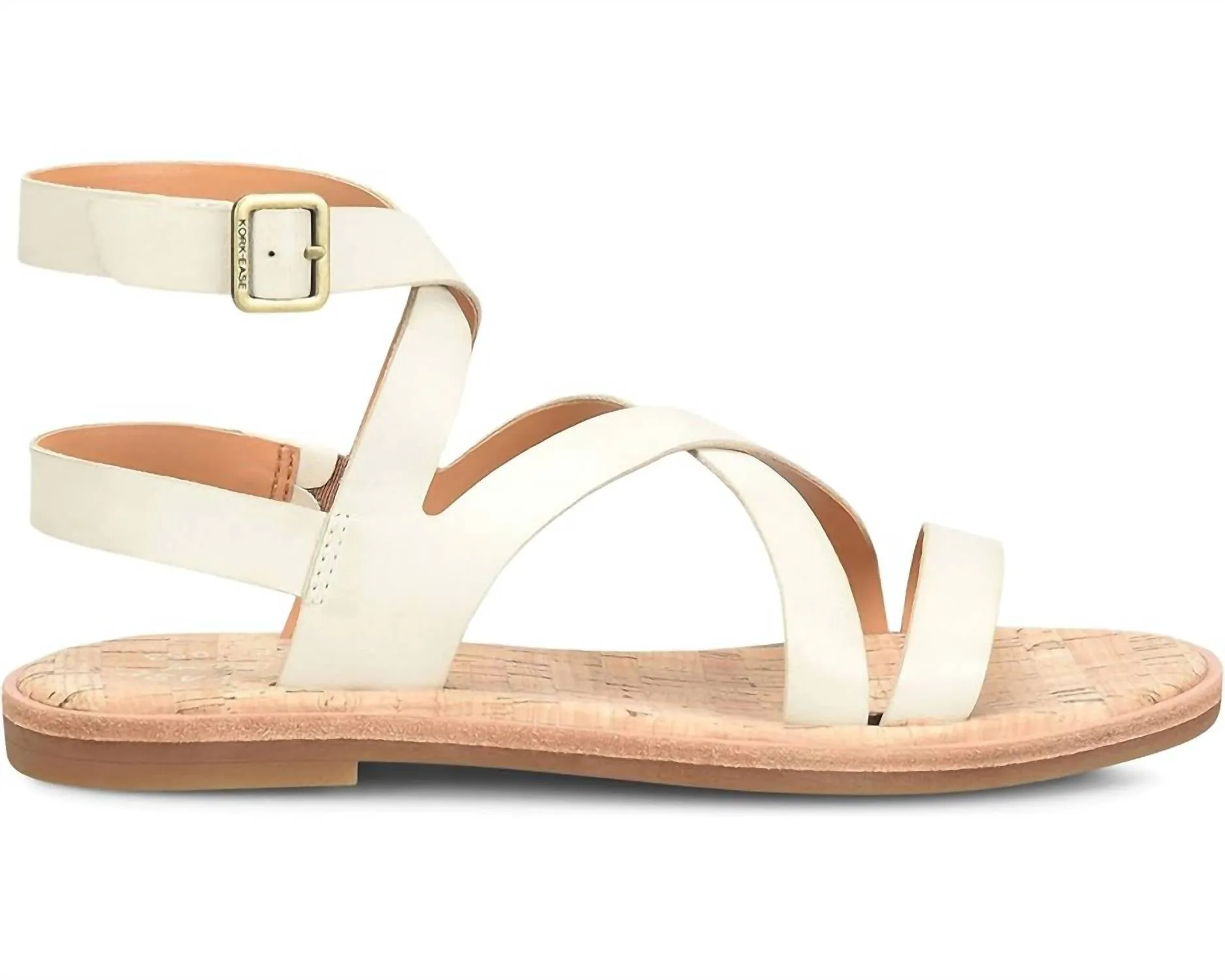 Women's Bryleigh Flat Sandal In Cream Leather