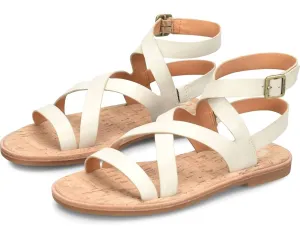 Women's Bryleigh Flat Sandal In Cream Leather