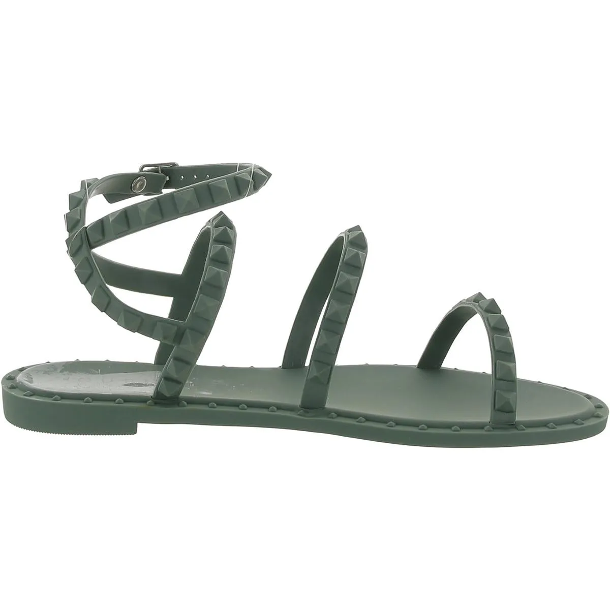 Womens Buckle Rubber Strappy Sandals
