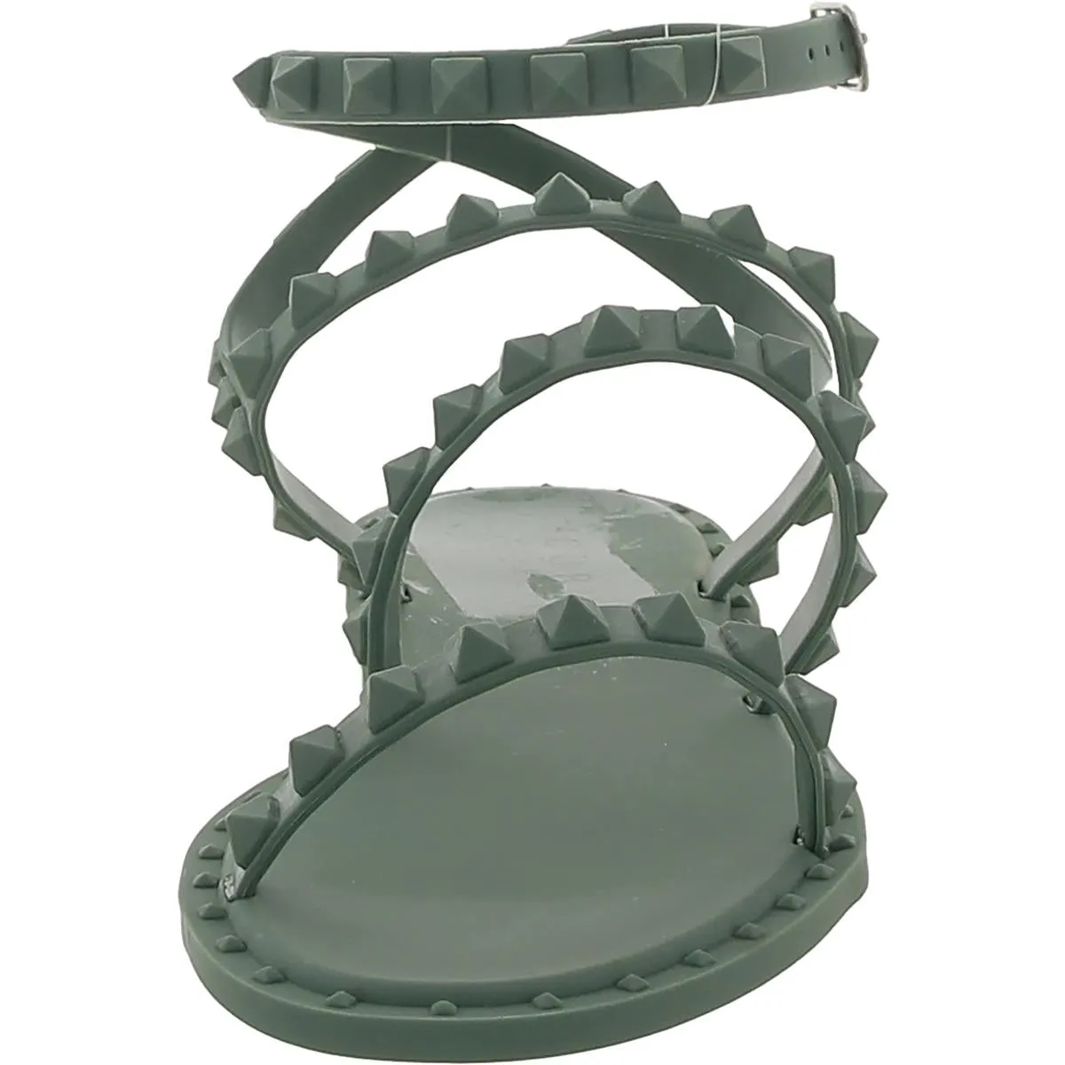 Womens Buckle Rubber Strappy Sandals