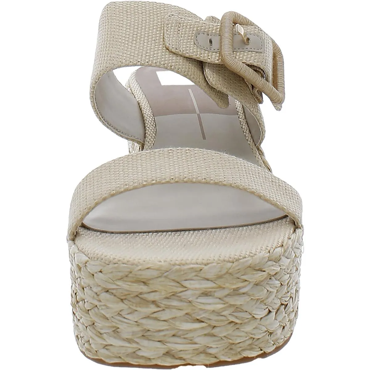 Womens Buckle Woven Mule Sandals
