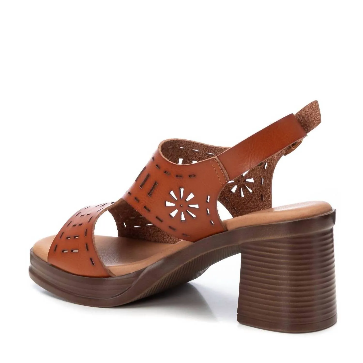 Women's Casual Heeled Sandals In Camel