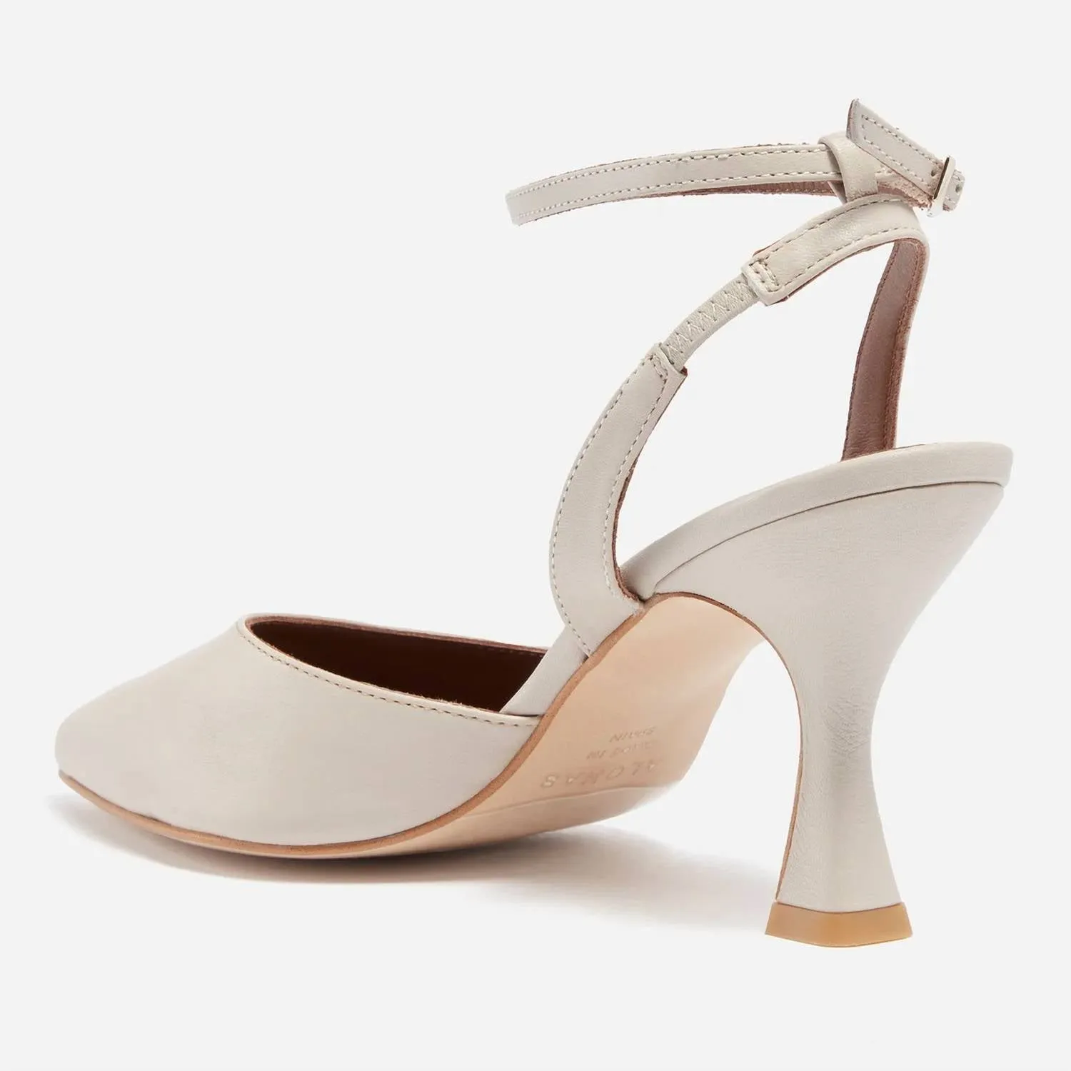 Women's Cinderella Leather Heeled Pumps In Stone Grey