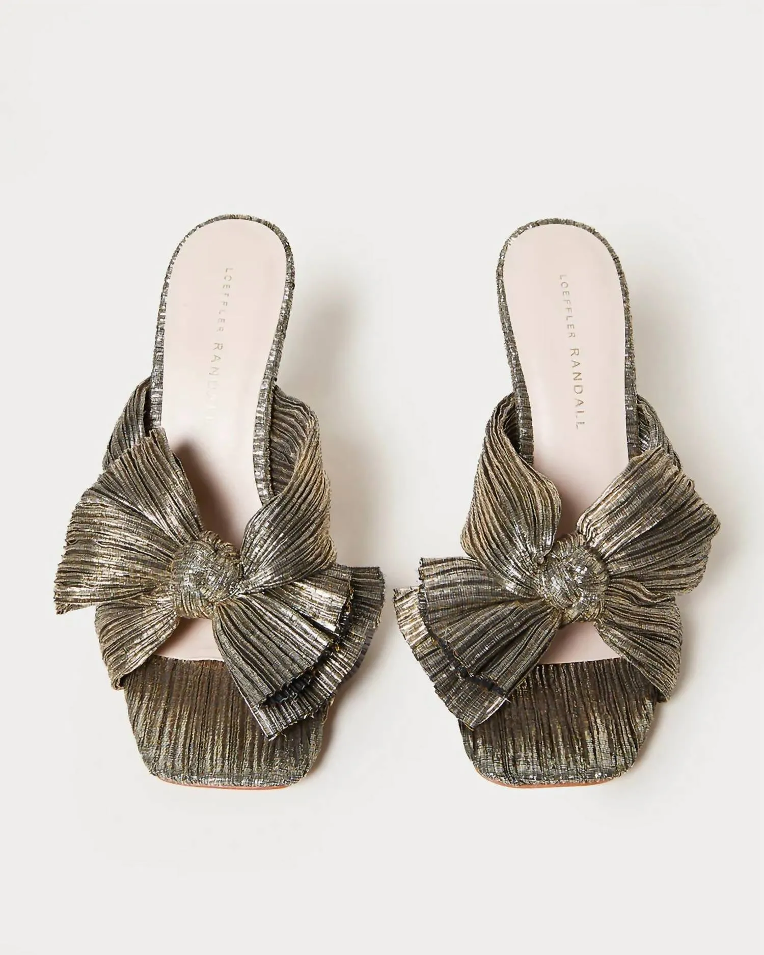 Women's Claudia Pleated Bow Mule Sandal In Gold