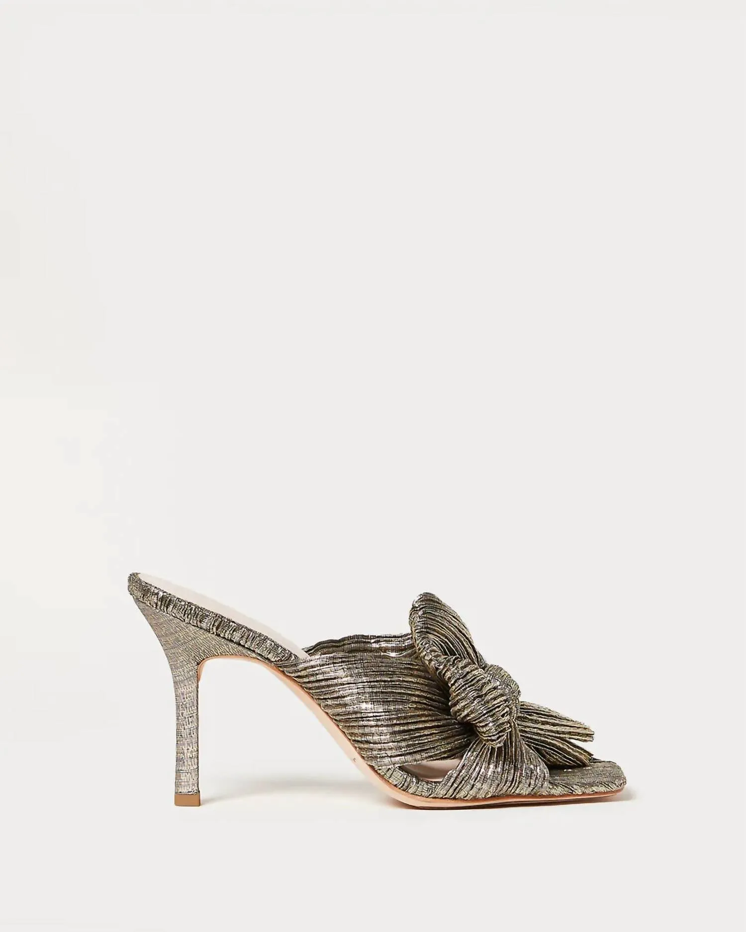 Women's Claudia Pleated Bow Mule Sandal In Gold