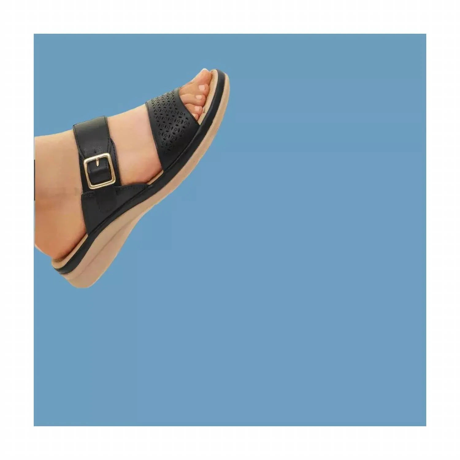 Women's Comfort Padded Footbed Sandals In Black