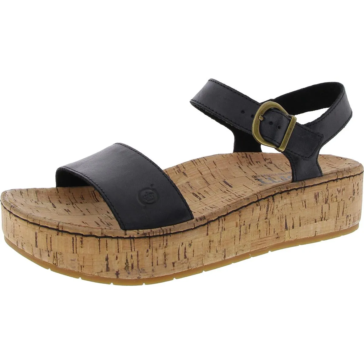 Womens Cork Leather Ankle Strap