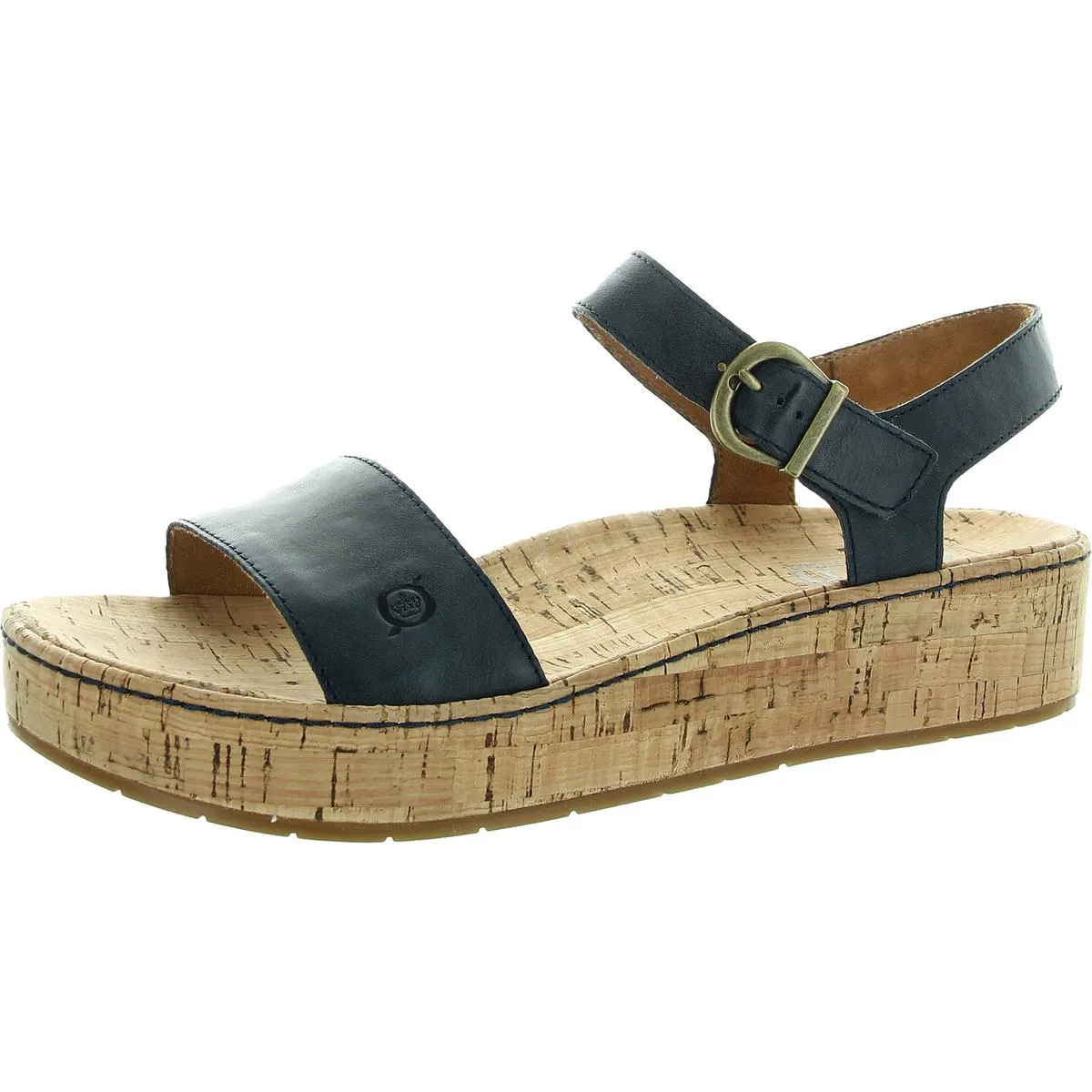 Womens Cork Leather Ankle Strap