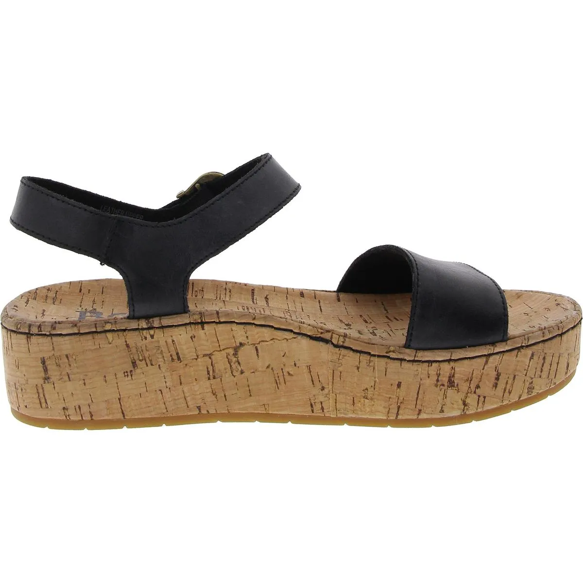 Womens Cork Leather Ankle Strap