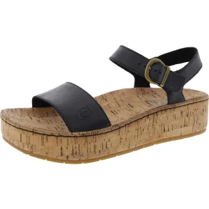 Womens Cork Leather Ankle Strap