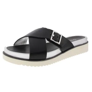 Womens Criss-Cross Manmade Slide Sandals