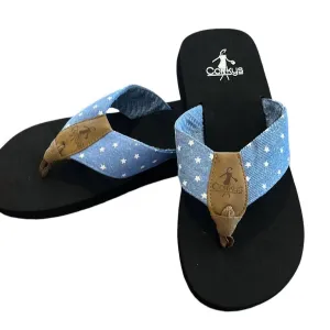 Women's Denim Stars Sandals In Blue