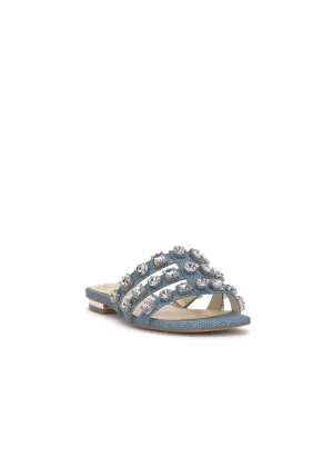 Women's Detta Rhinestone Band Sandals In Light Blue