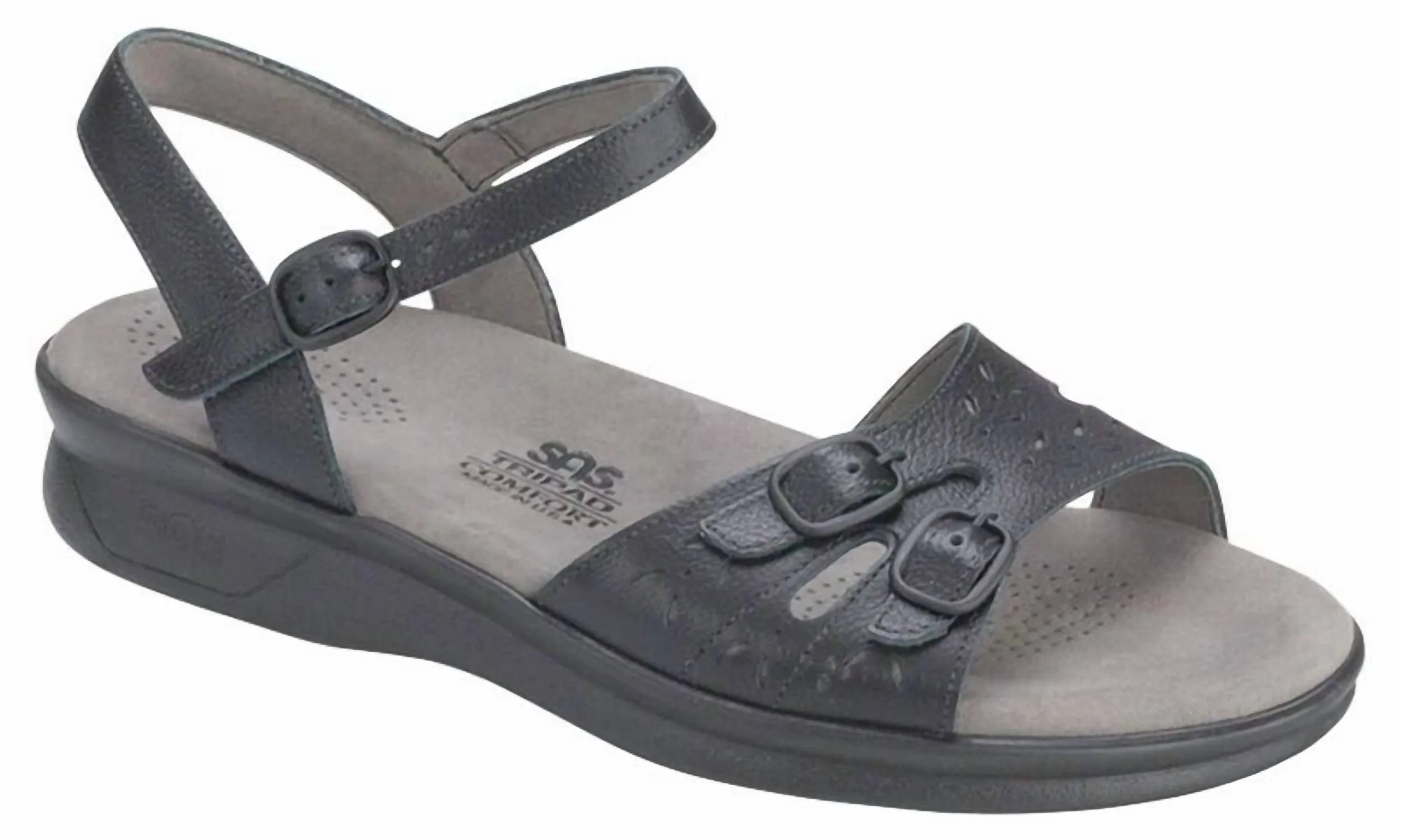Women's Duo Quarter Strap Sandal - Medium In Black