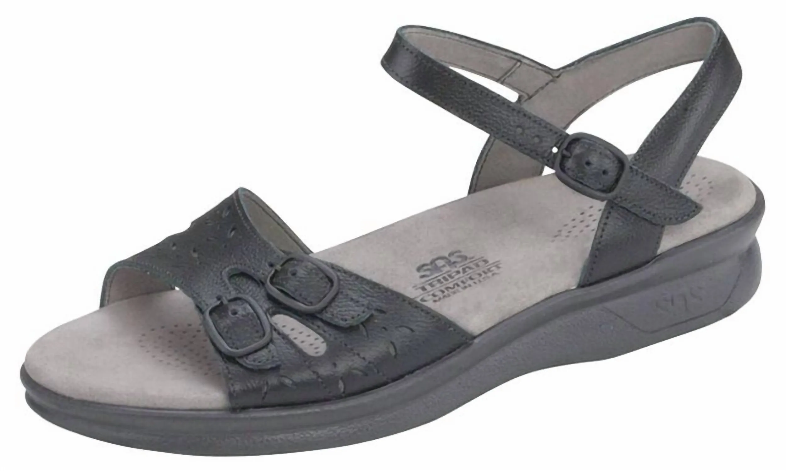 Women's Duo Quarter Strap Sandal - Medium In Black