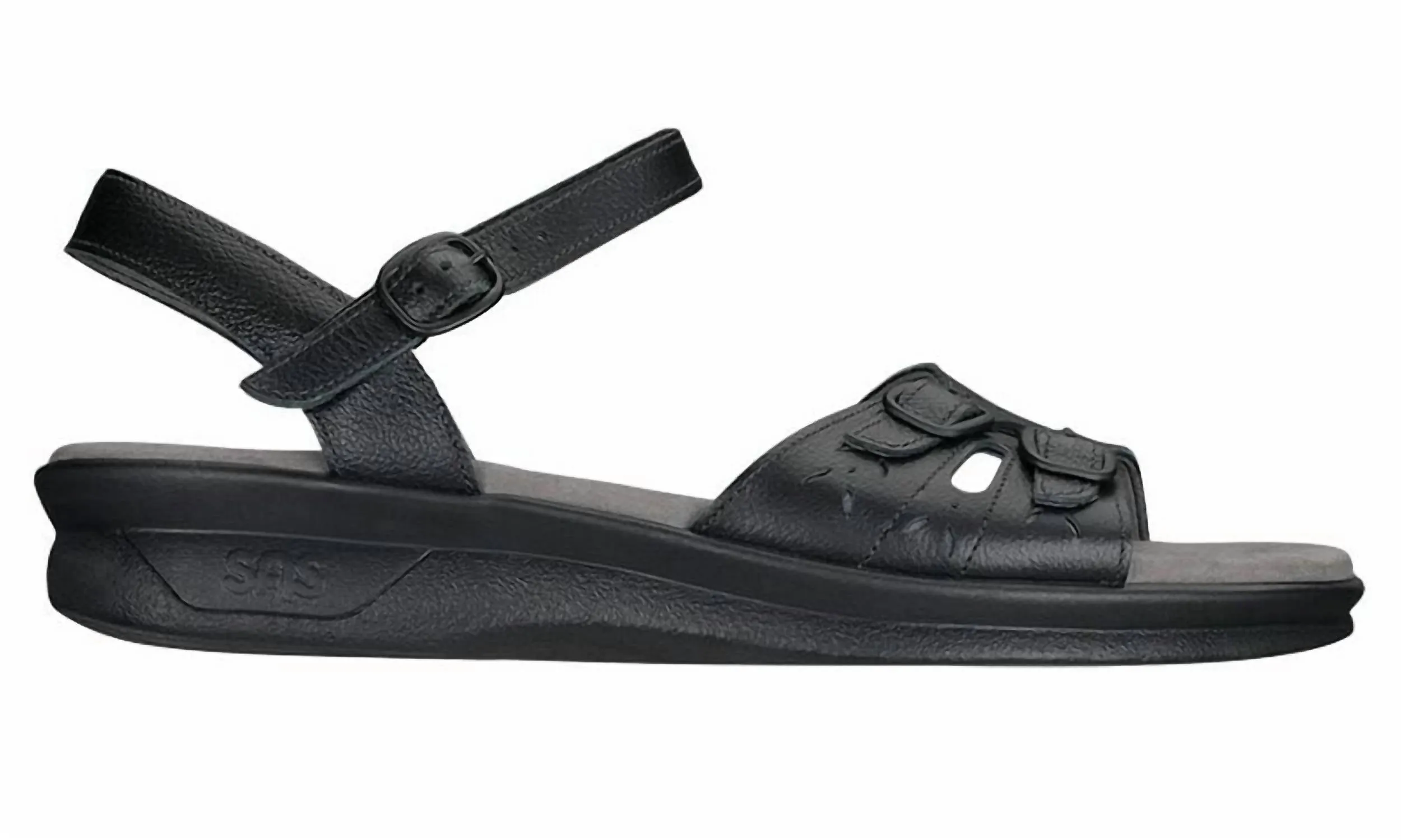 Women's Duo Quarter Strap Sandal - Medium In Black