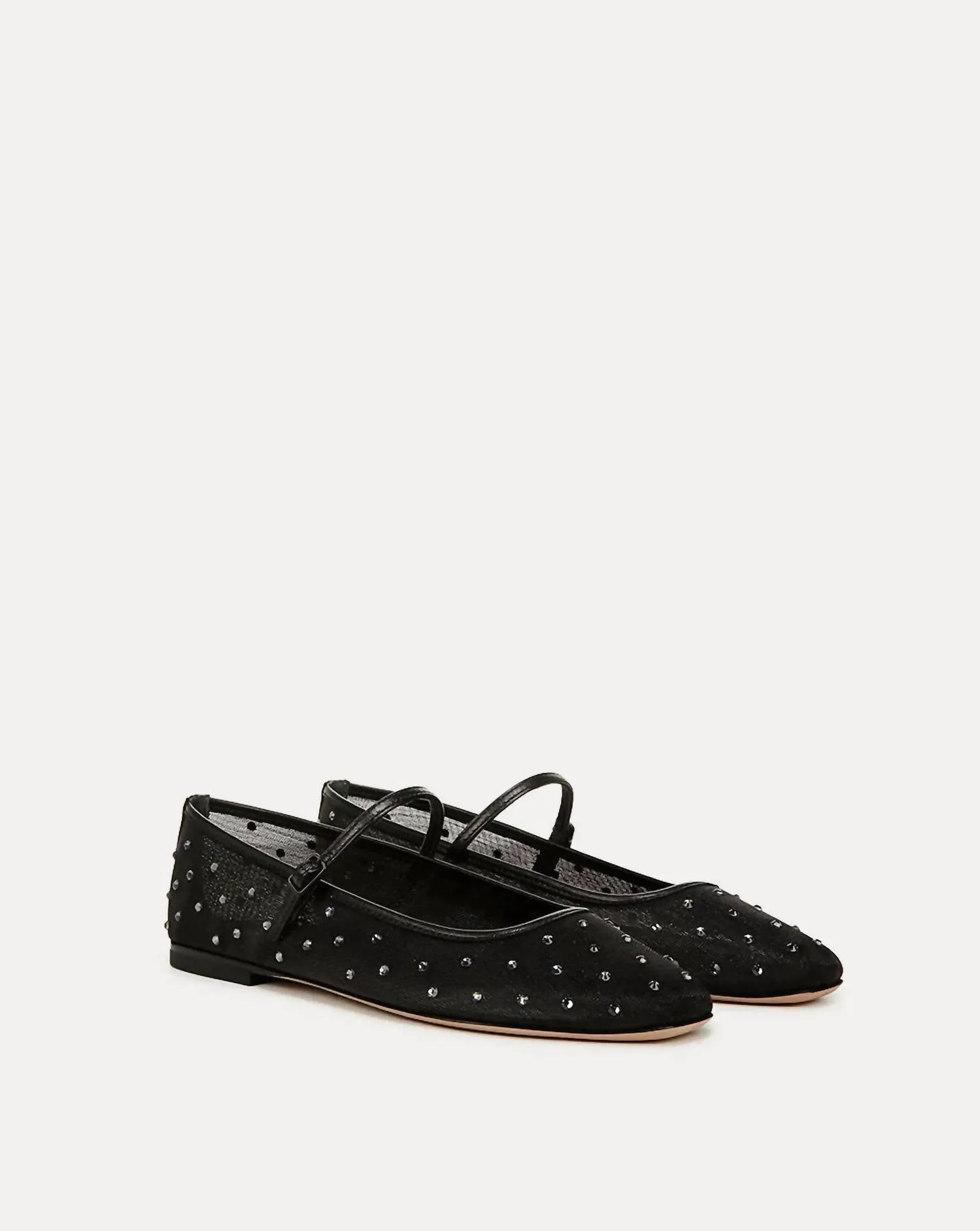 Women's Ellie Mesh Crystal Diamond Flat Shoes In Black