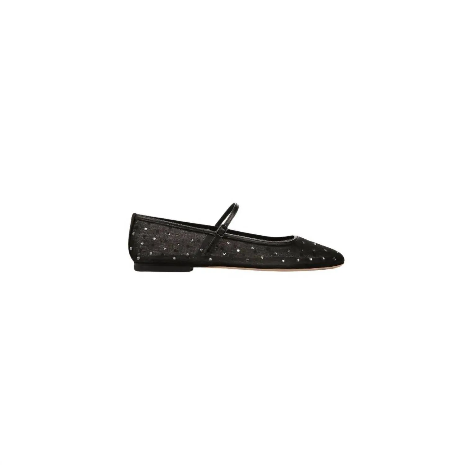 Women's Ellie Mesh Crystal Diamond Flat Shoes In Black