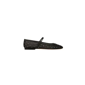 Women's Ellie Mesh Crystal Diamond Flat Shoes In Black