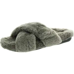 Womens Faux Fur Lined Manmade Slide Sandals
