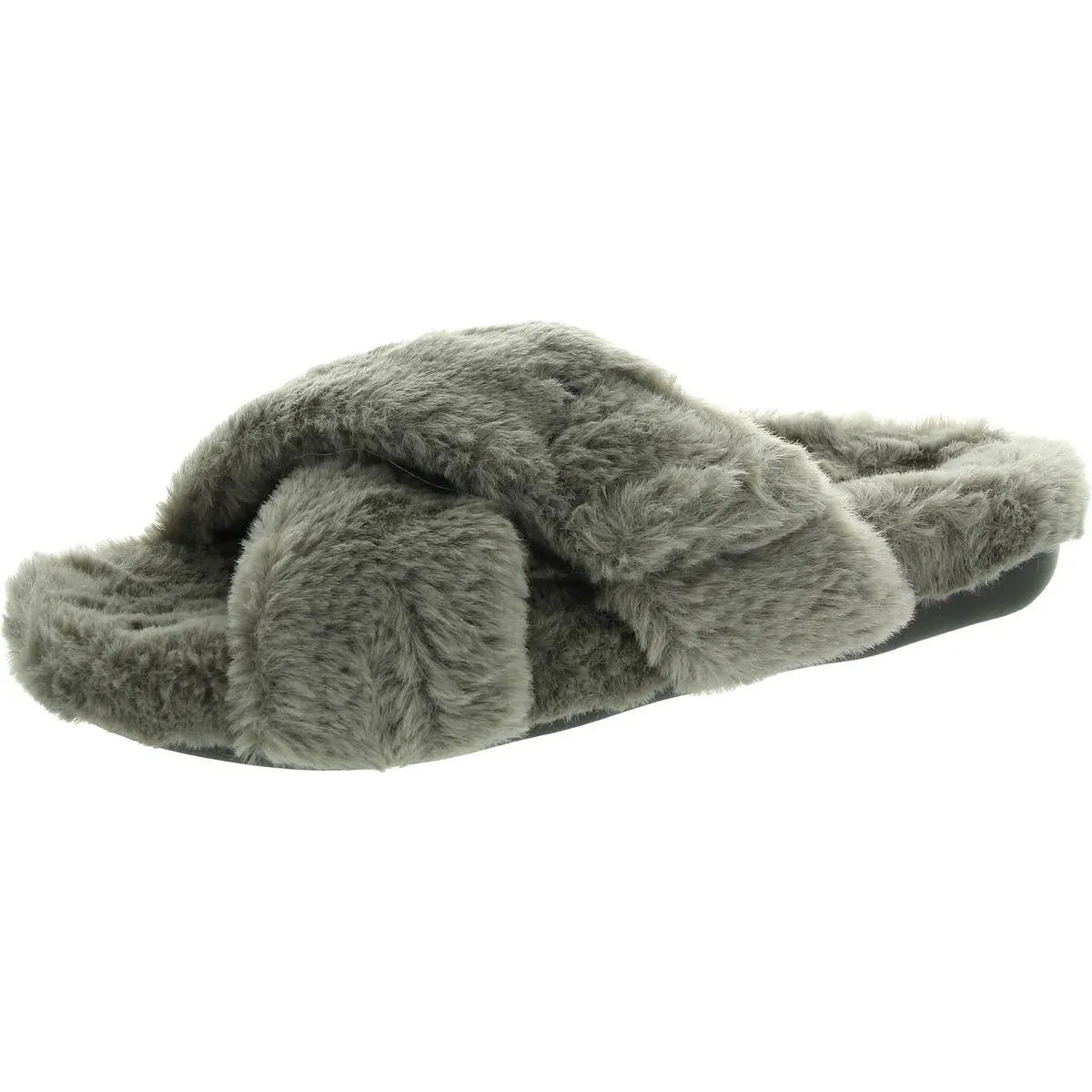 Womens Faux Fur Lined Manmade Slide Sandals