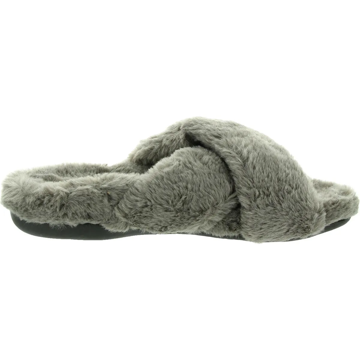 Womens Faux Fur Lined Manmade Slide Sandals
