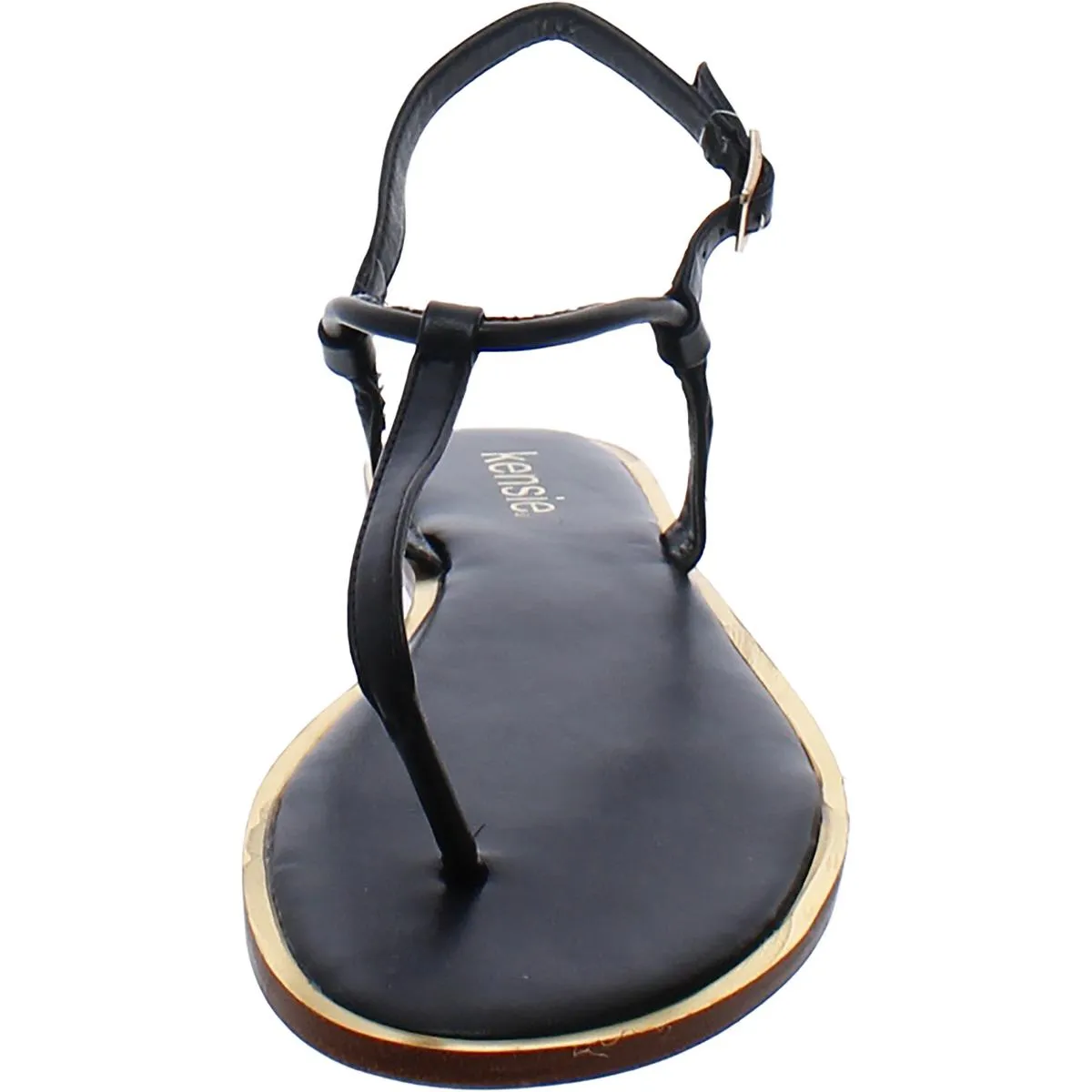 Womens Faux Leather Ankle Strap T-Strap Sandals