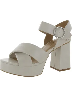 Womens Faux Leather Block Heel