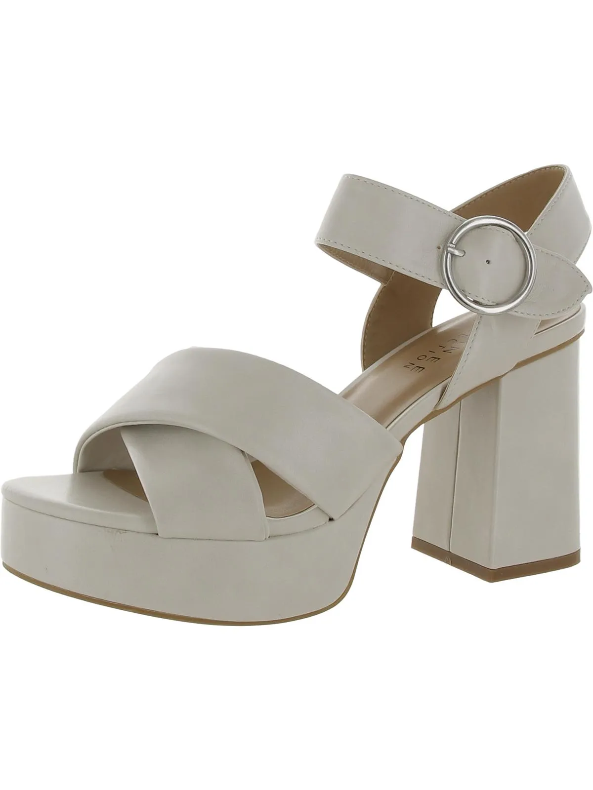 Womens Faux Leather Block Heel