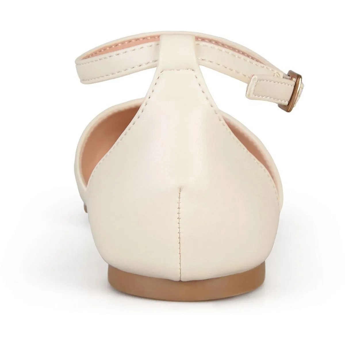 Womens Faux Leather Buckle Ankle Strap