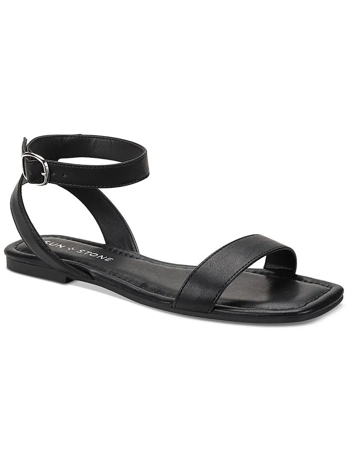 Womens Faux Leather Buckle Ankle Strap