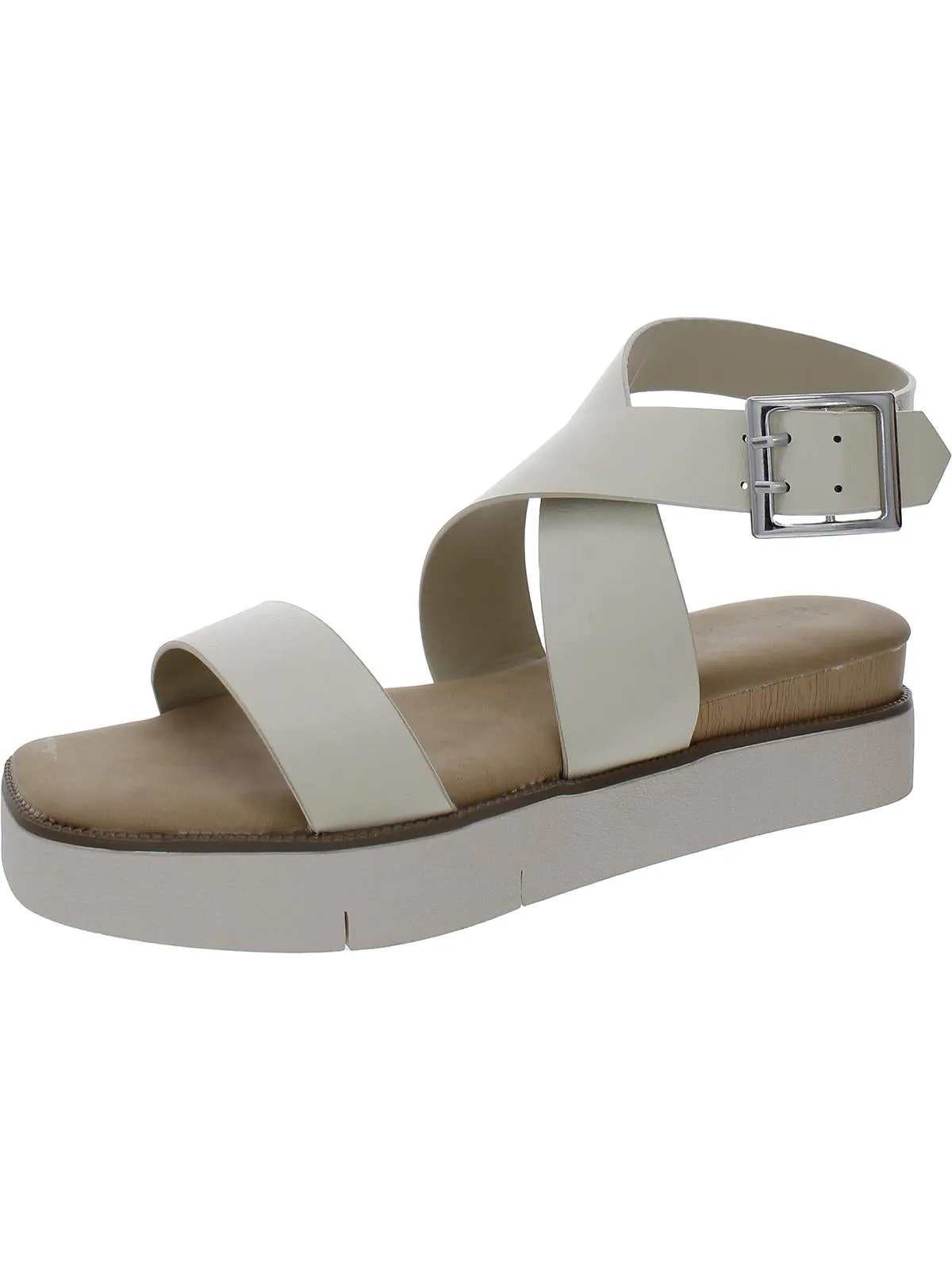 Womens Faux Leather Platform Sandals