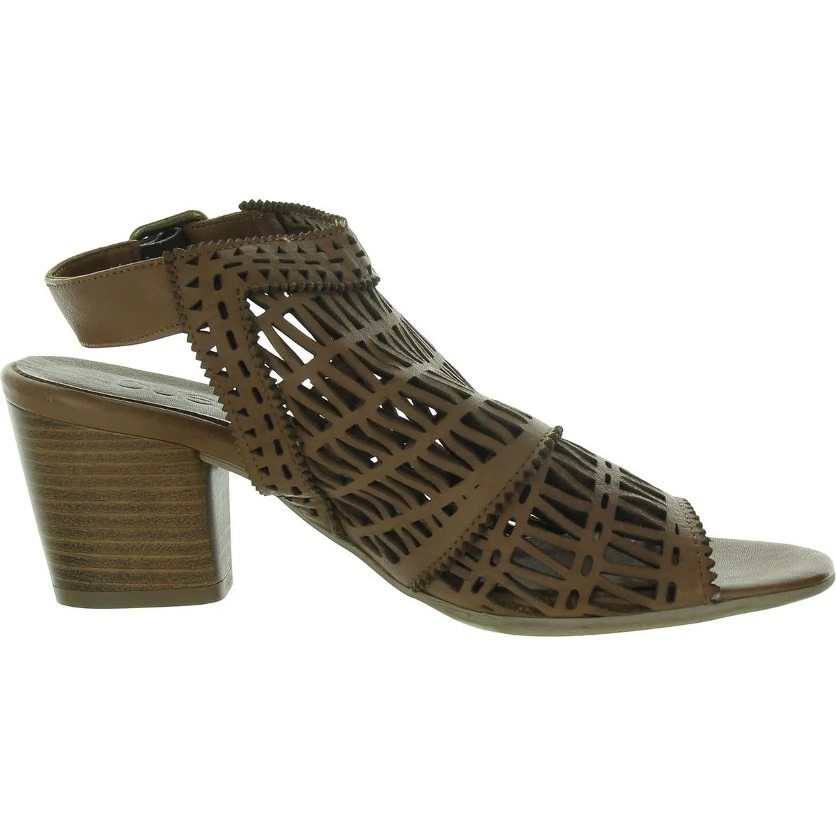 Womens Faux Leather Round toe Slingback Sandals
