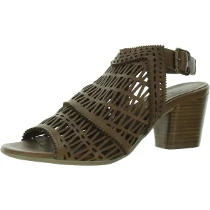 Womens Faux Leather Round toe Slingback Sandals