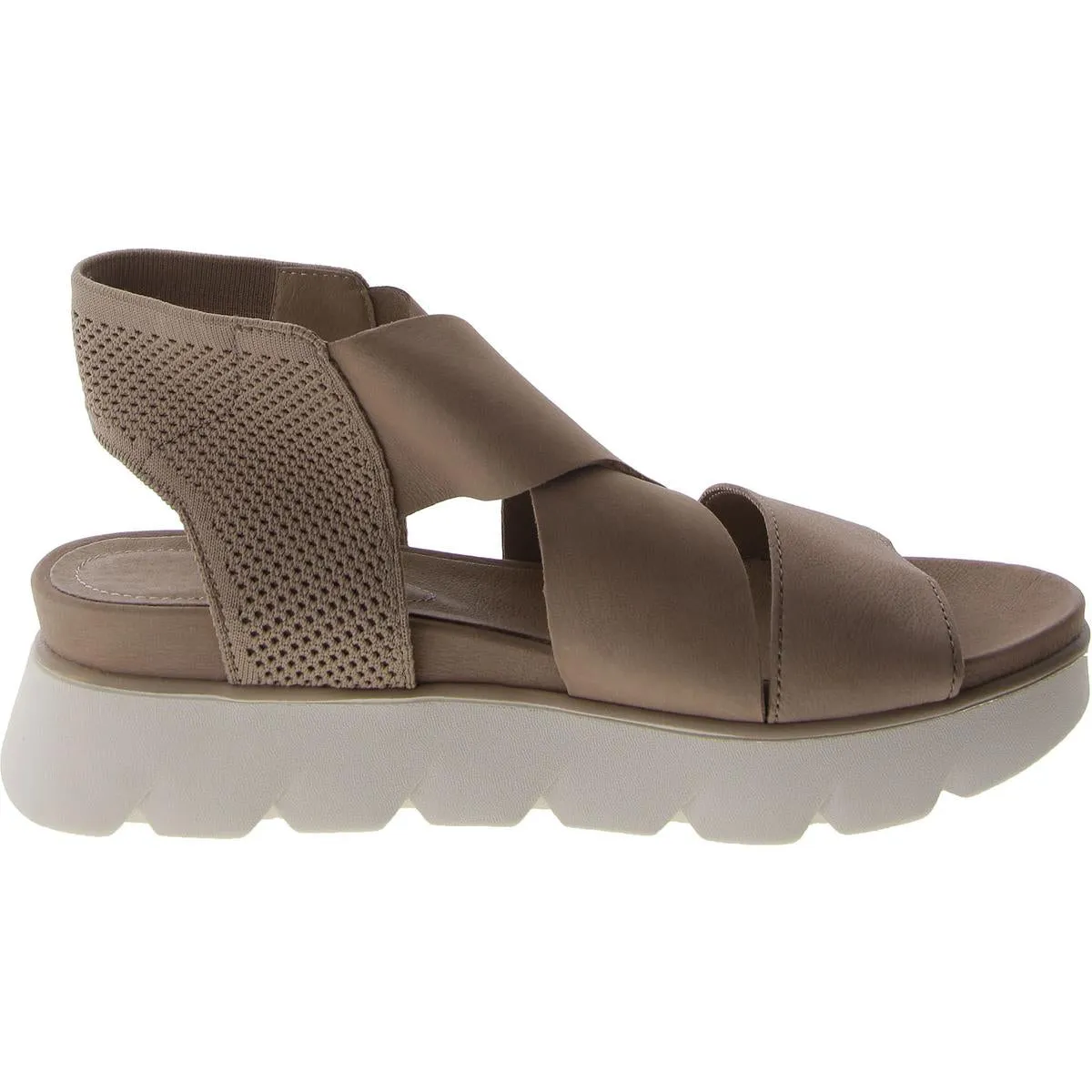Womens Faux Leather Round toe Wedge Sandals