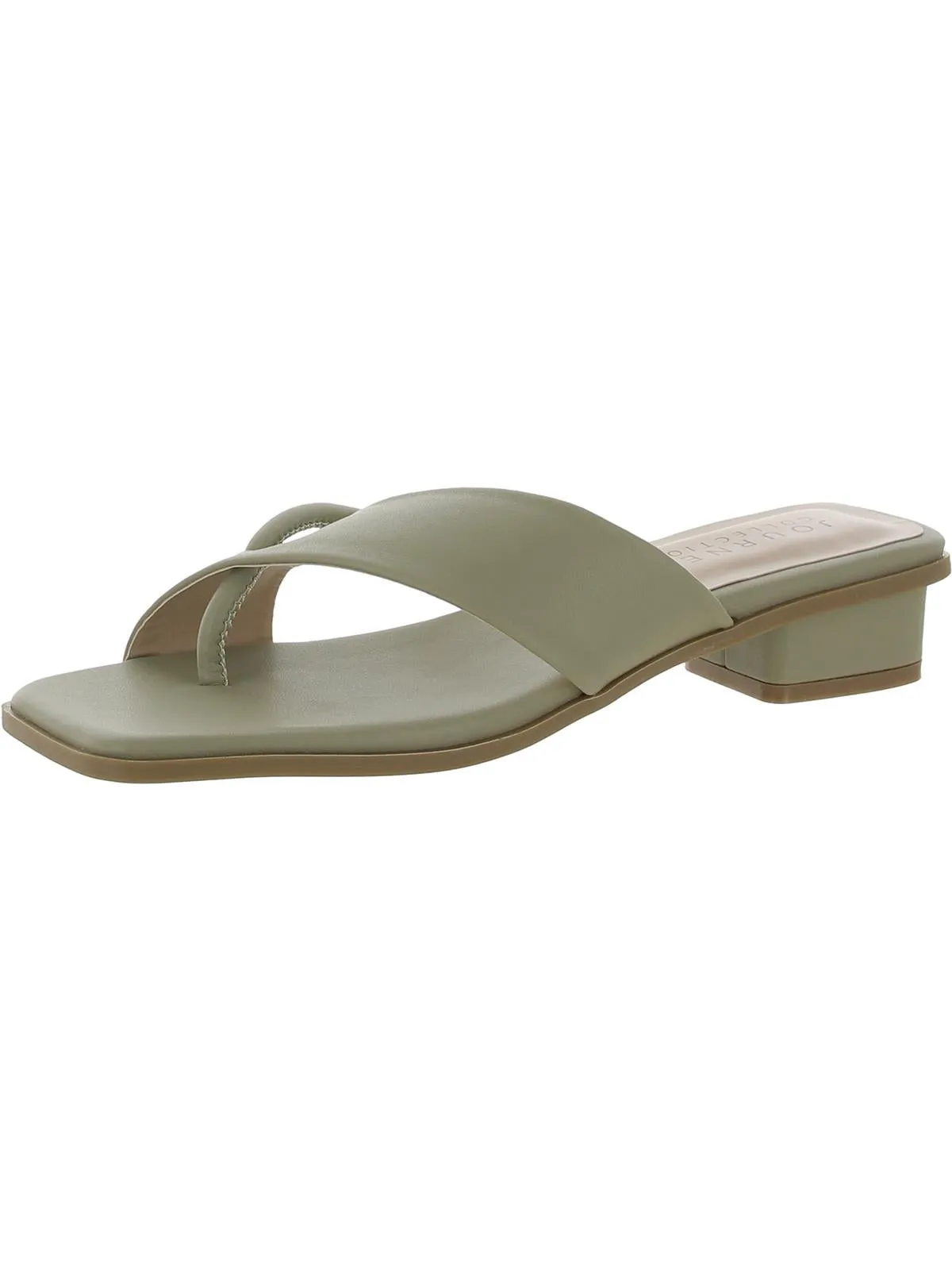 Womens Faux Leather Slide Sandals