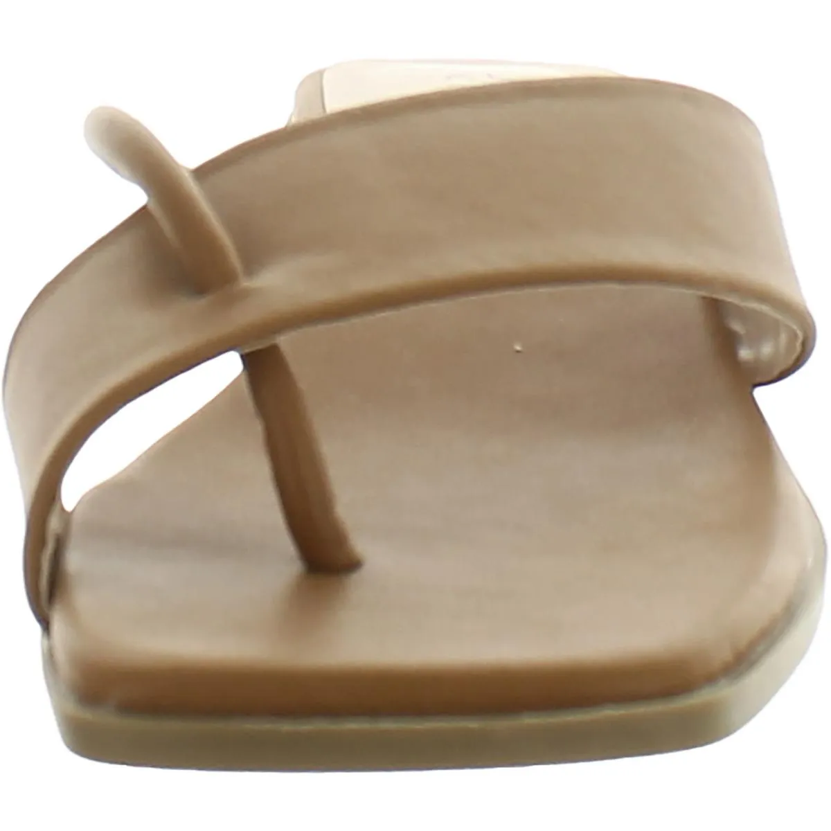 Womens Faux Leather Slide Sandals