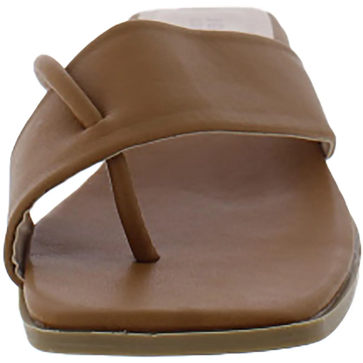 Womens Faux Leather Slide Sandals