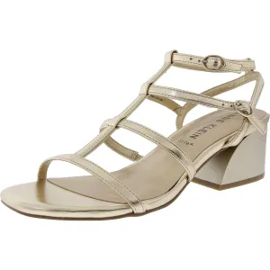 Womens Faux Leather Slip On Block Heel