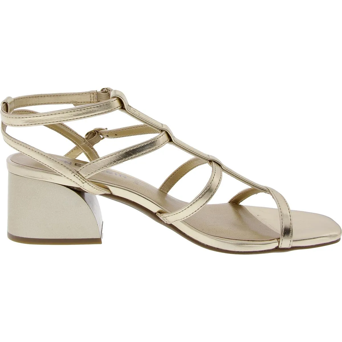 Womens Faux Leather Slip On Block Heel