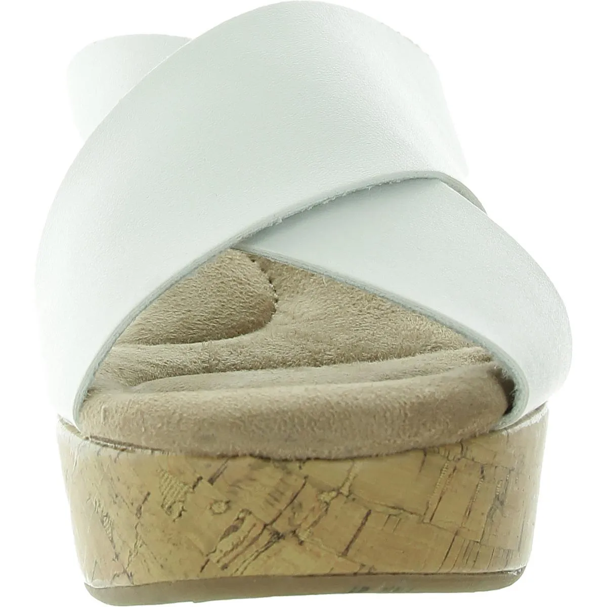 Womens Faux Leather Wedge Sandals