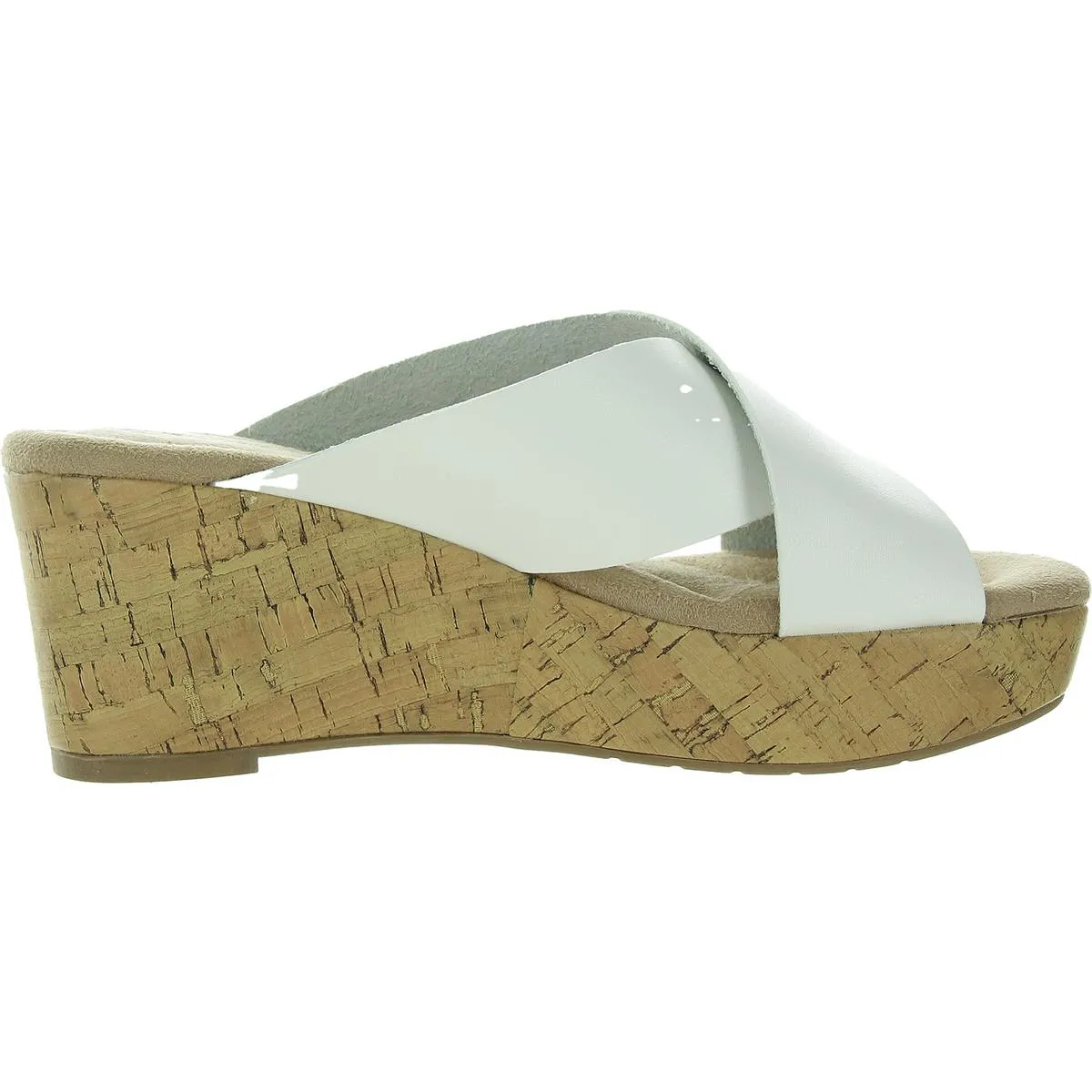 Womens Faux Leather Wedge Sandals