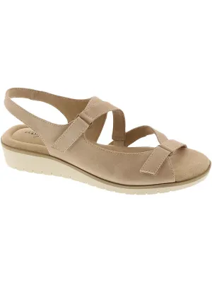 Womens Faux Suede Adjustable Wedge Sandals