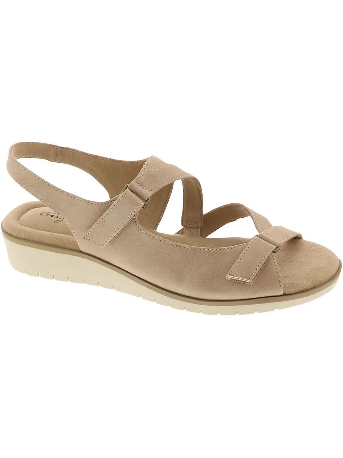Womens Faux Suede Adjustable Wedge Sandals