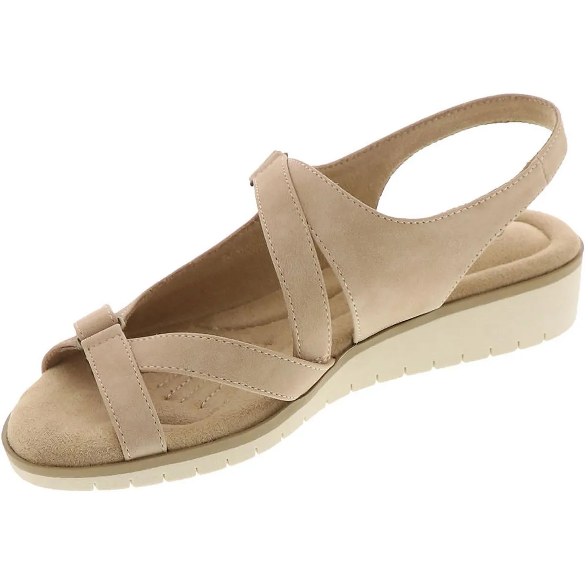 Womens Faux Suede Adjustable Wedge Sandals