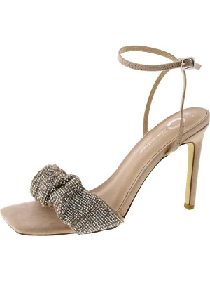 Womens Faux Suede Embellished Heels
