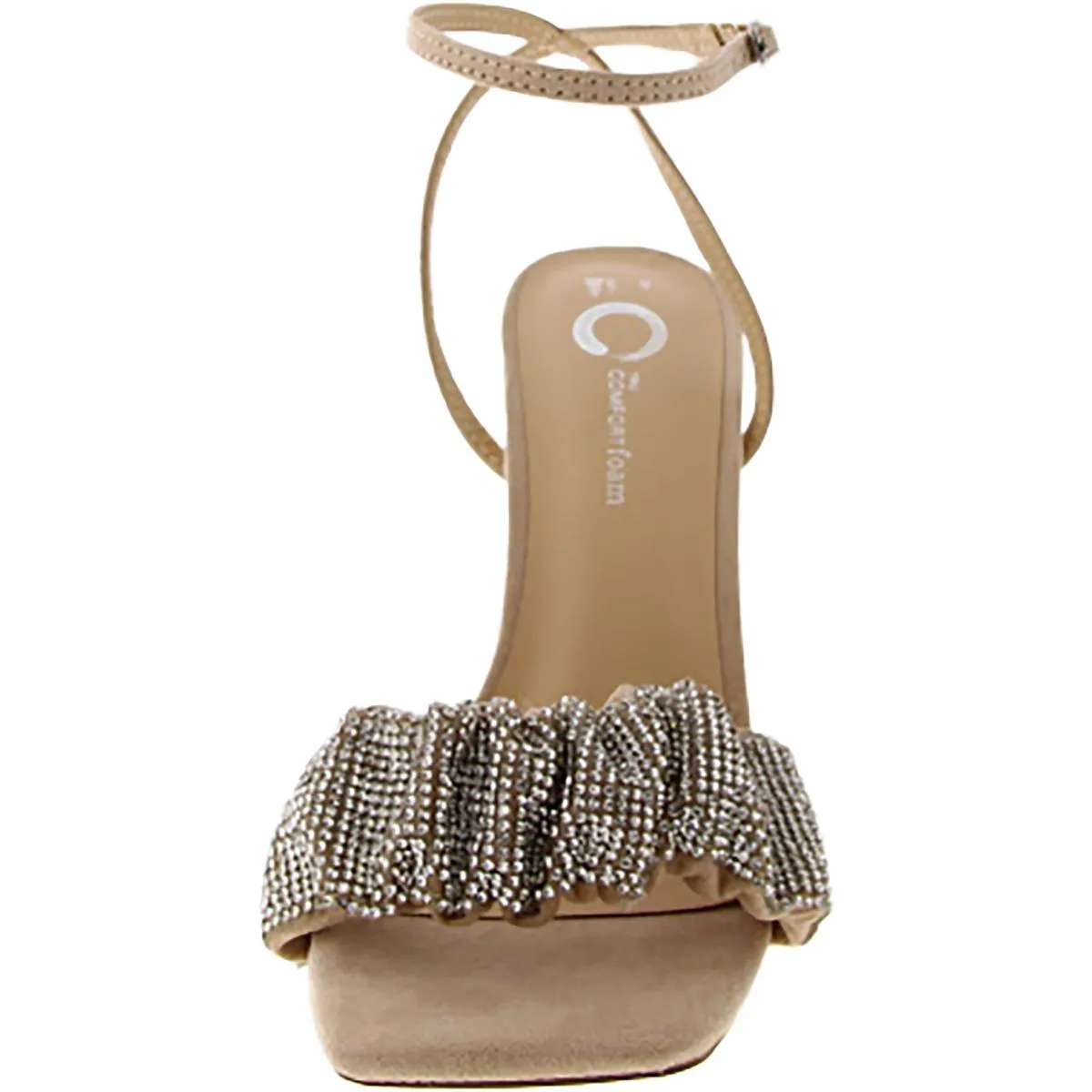Womens Faux Suede Embellished Heels