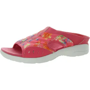 Womens Floral Print Manmade Slide Sandals