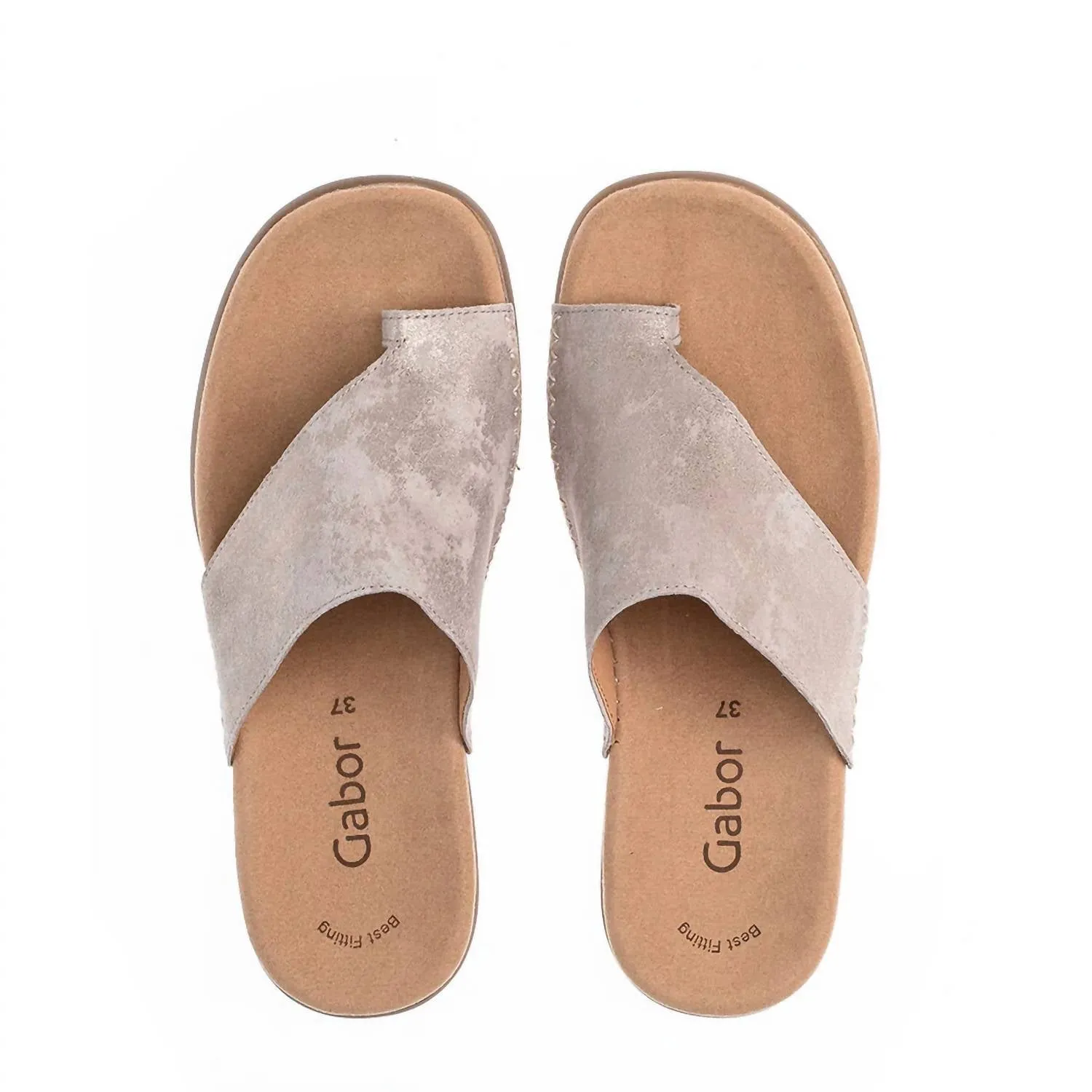 Women's Gabor Toe Loop Sandal In Metallic Shell